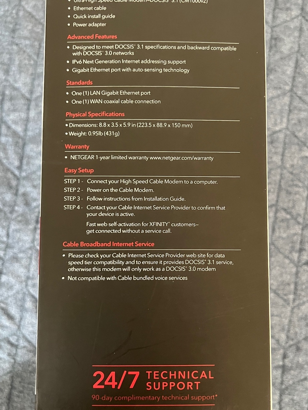 NETGEAR DOCSIS 3.1 Cable Modem - Picture 6 of 7